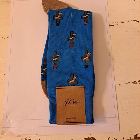 J.Crew Whimsy Graphic Design Wester Cactus Floral Socks NWT - Picture 4 of 9